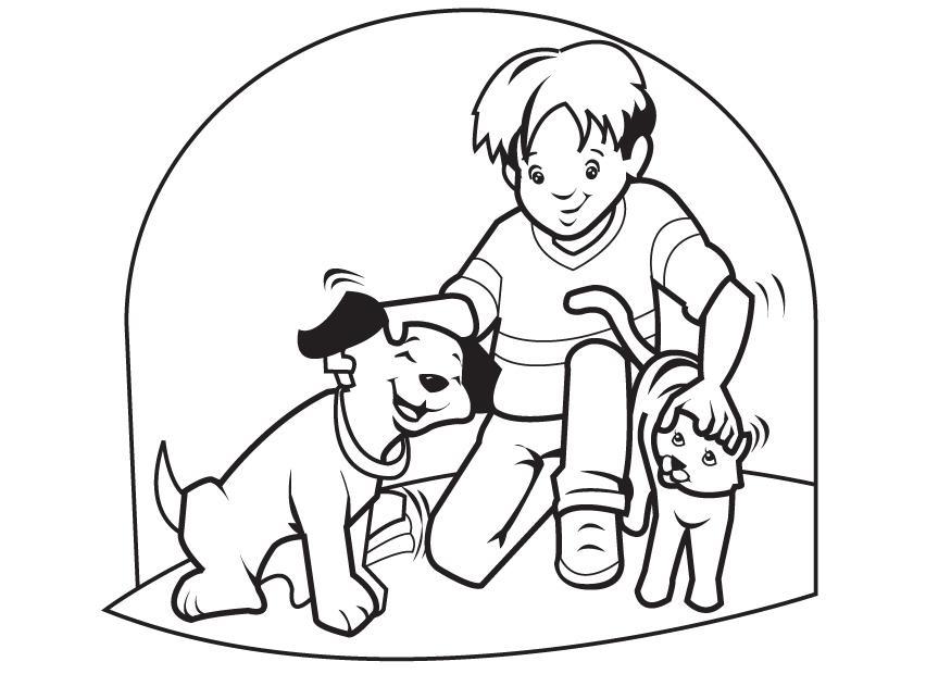 chien et chat Coloriage chien et chat