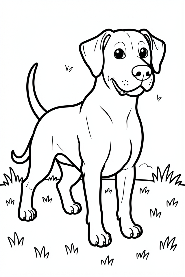 chien heureux Coloriage chien heureux