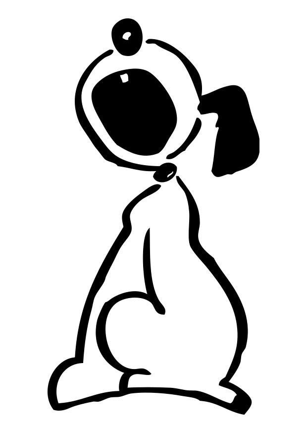 chien qui hurle Coloriage chien qui hurle