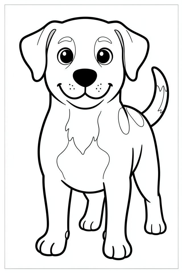 chiot heureux Coloriage chiot heureux