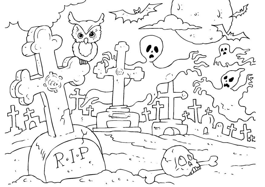 cimetiA¨re halloween Coloriage cimetiA¨re halloween