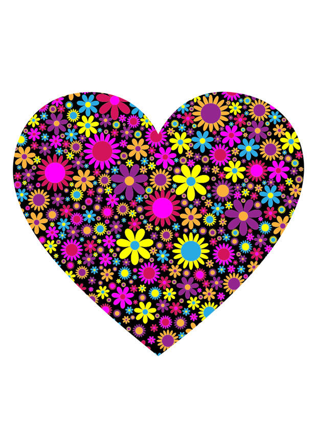 Image coeur avec des fleurs