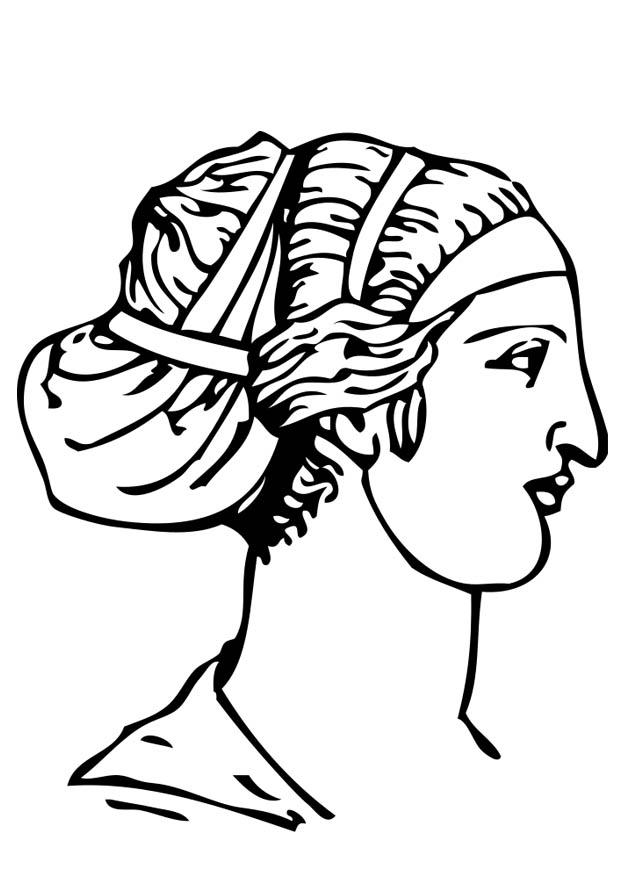 coiffure hellA©nique Coloriage coiffure hellA©nique