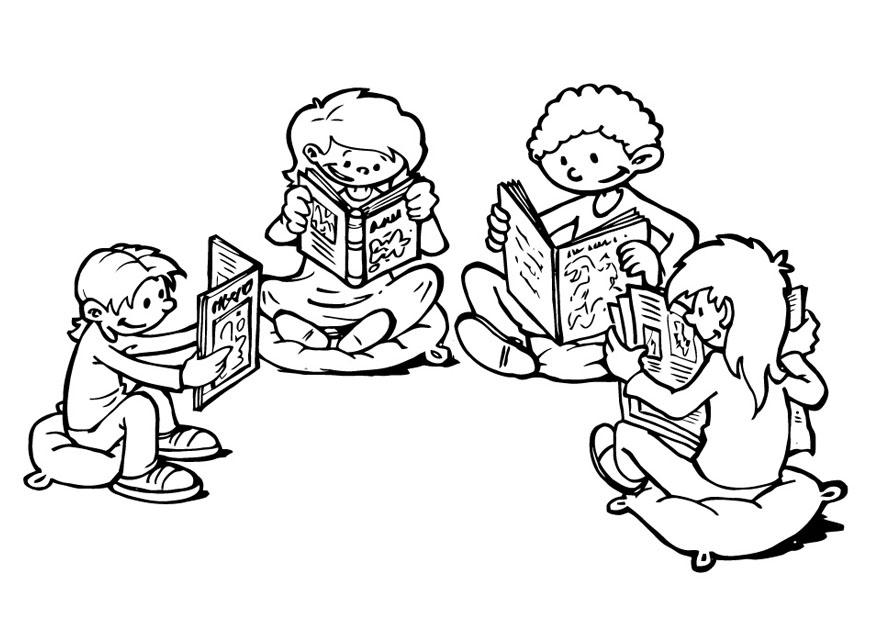 coin de lecture Coloriage coin de lecture