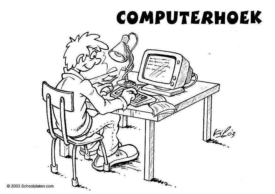coin ordinateur Coloriage coin ordinateur