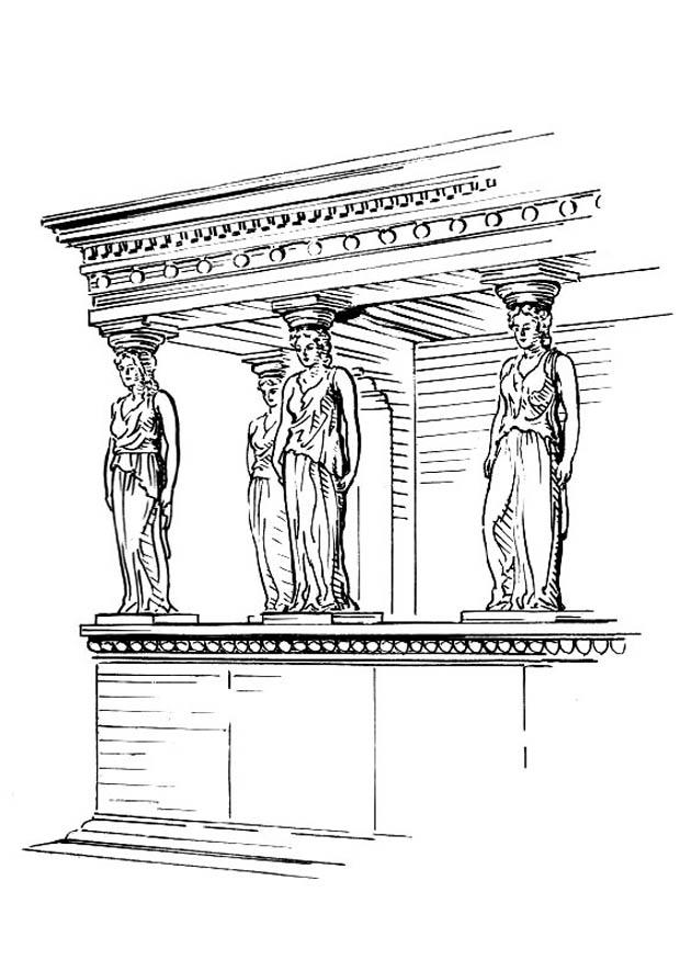 colonne - cariatide Coloriage colonne - cariatide