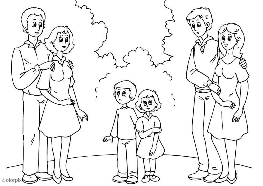 Coloriage 3. parents avec nouveau partenaire