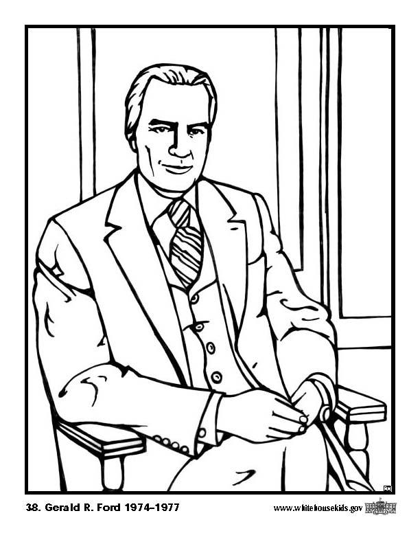 Coloriage 38 gerald r. ford