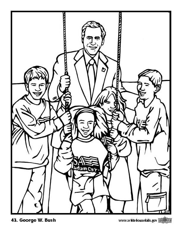Coloriage 43 george w. bush