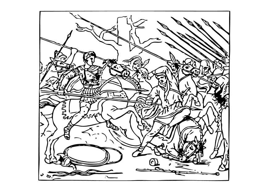 Coloriage alexander combat les perses