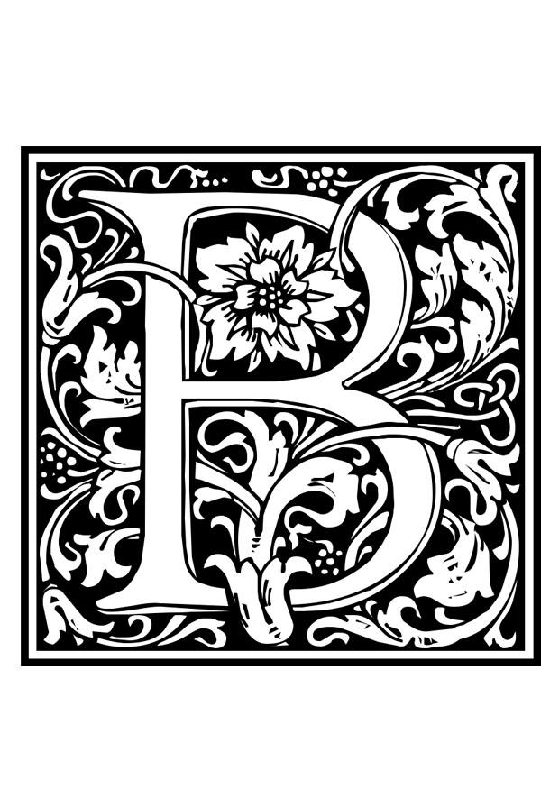 Coloriage alphabet ornemental - b