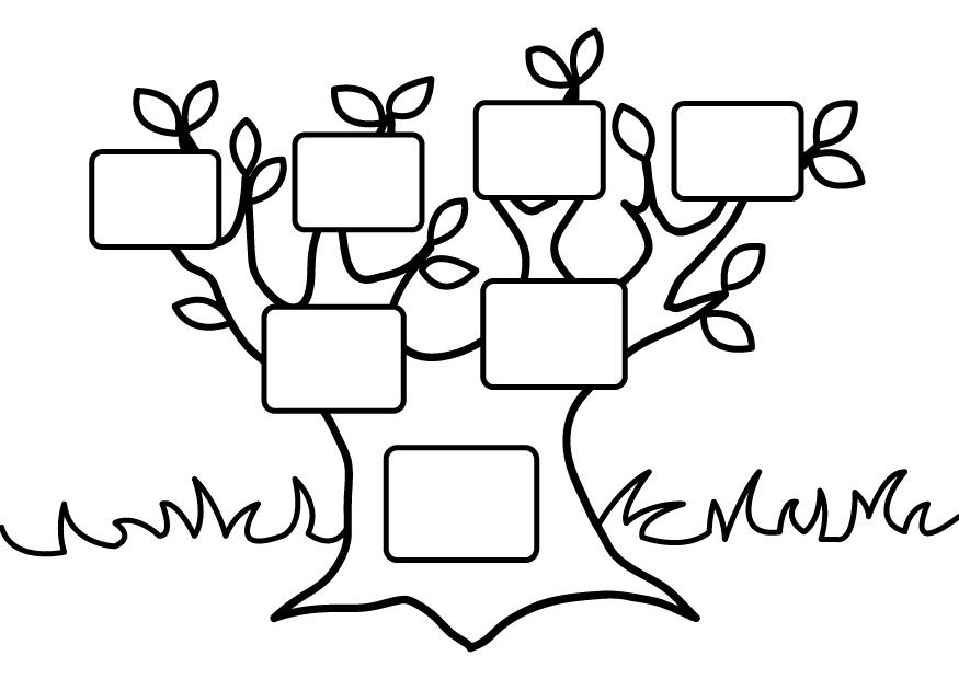 Coloriage arbre de famille vide