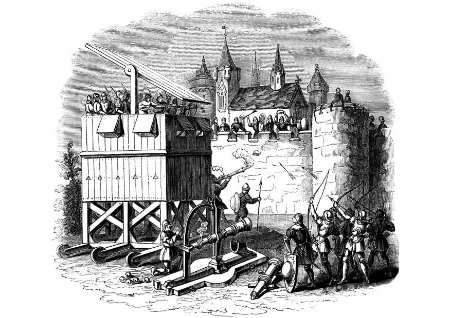 Coloriage attaque du chateau