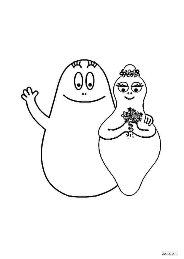 Coloriage barbapapa et barbamaman