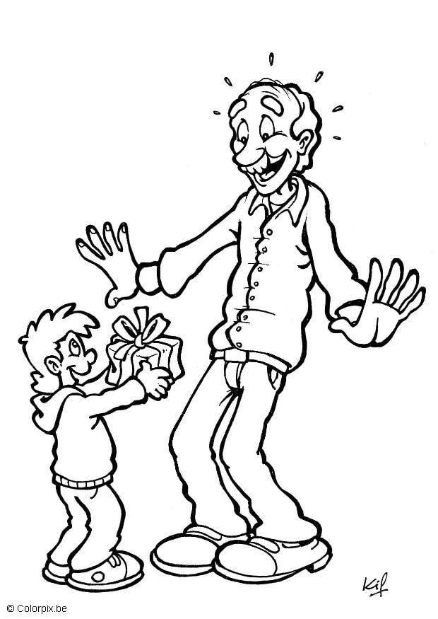 Coloriage cadeau danniversaire