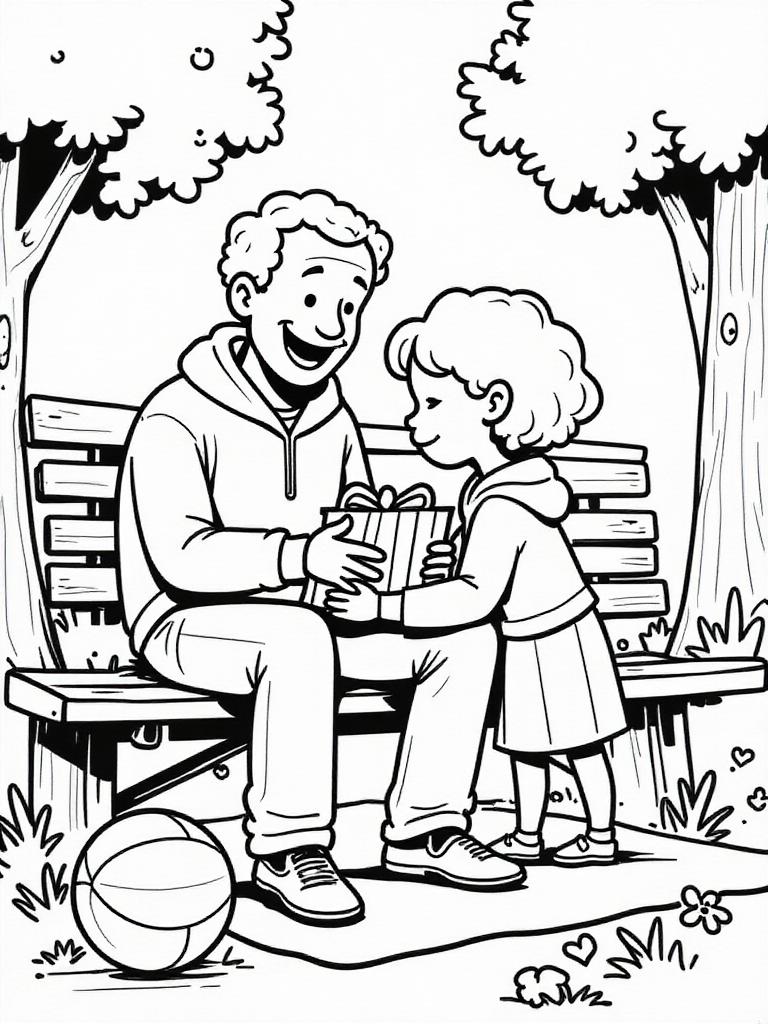 Coloriage cadeau de fAªte des pA¨res