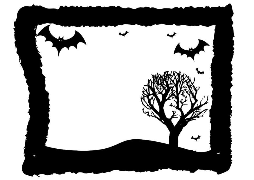 Coloriage cadre halloween