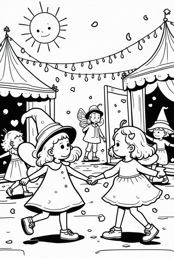 Coloriage carnaval sous le soleil