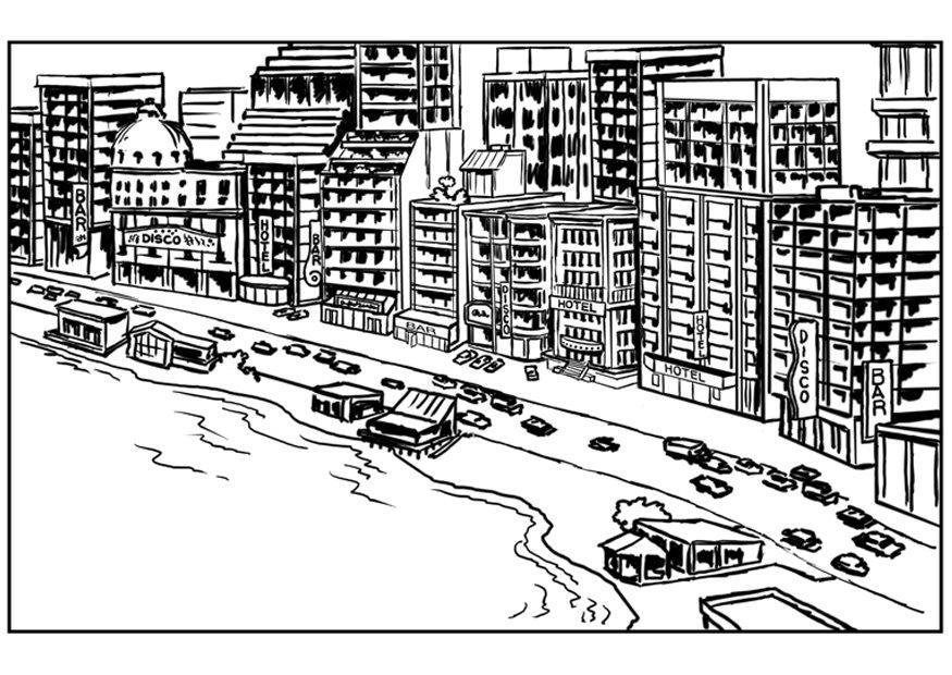 Coloriage cA´te avec des appartements