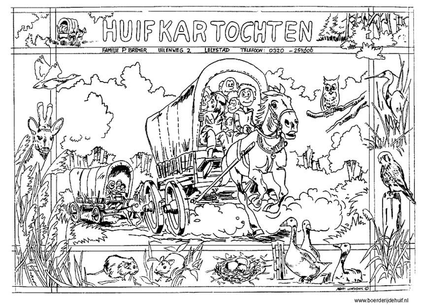 Coloriage charrette bA¢chA©e