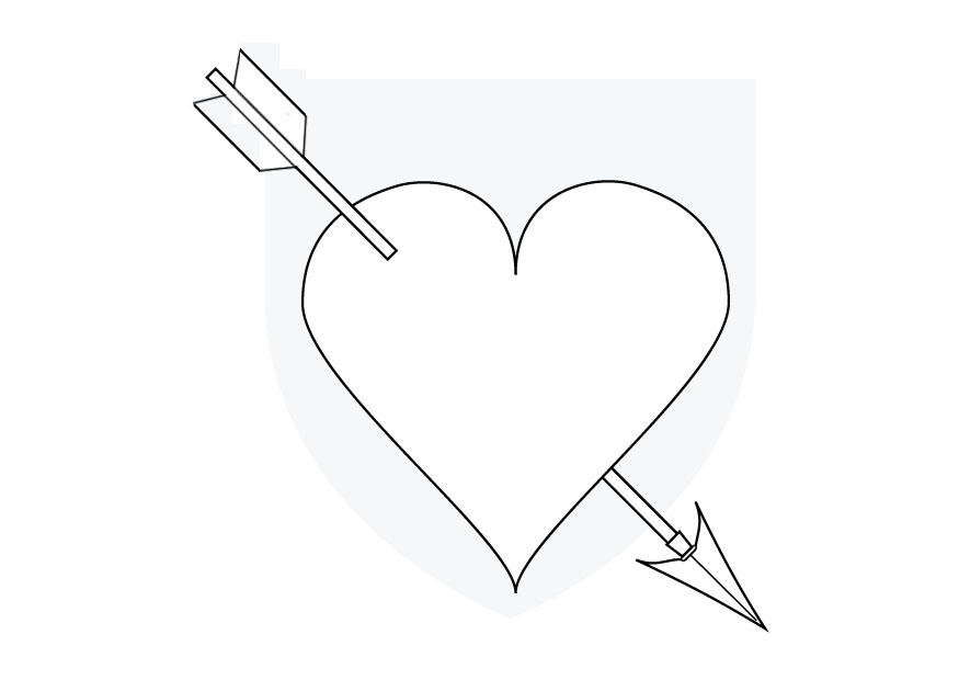 Coloriage coeur de cupido