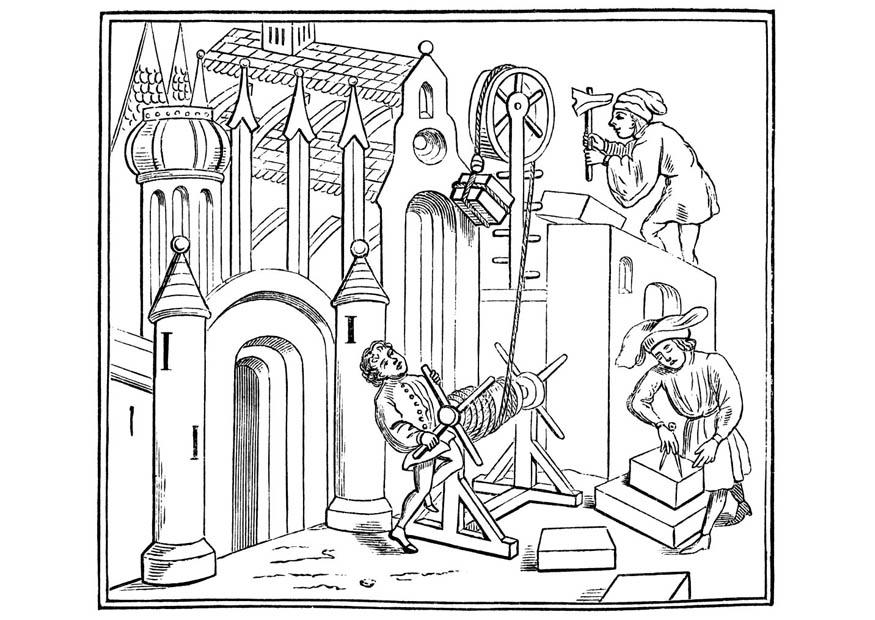 Coloriage constructeurs au travail