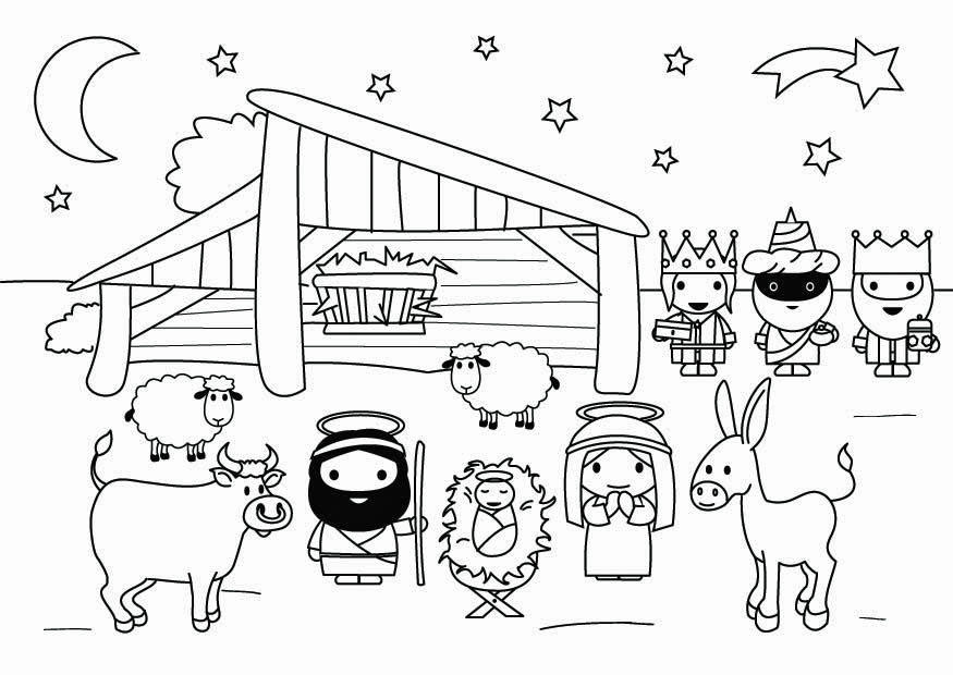 Coloriage crA¨che de noA«l