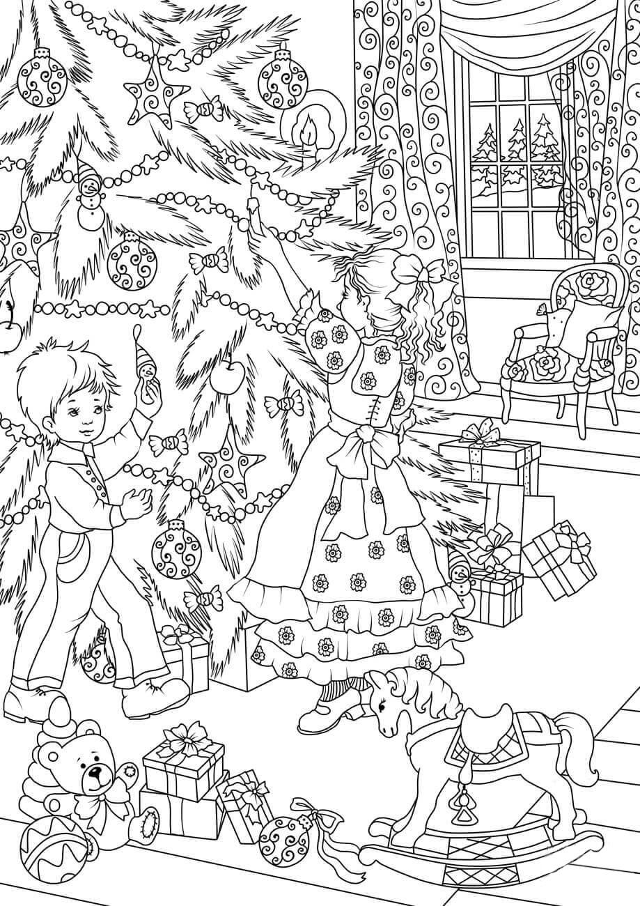 Coloriage dA©corer le sapin de noA«l