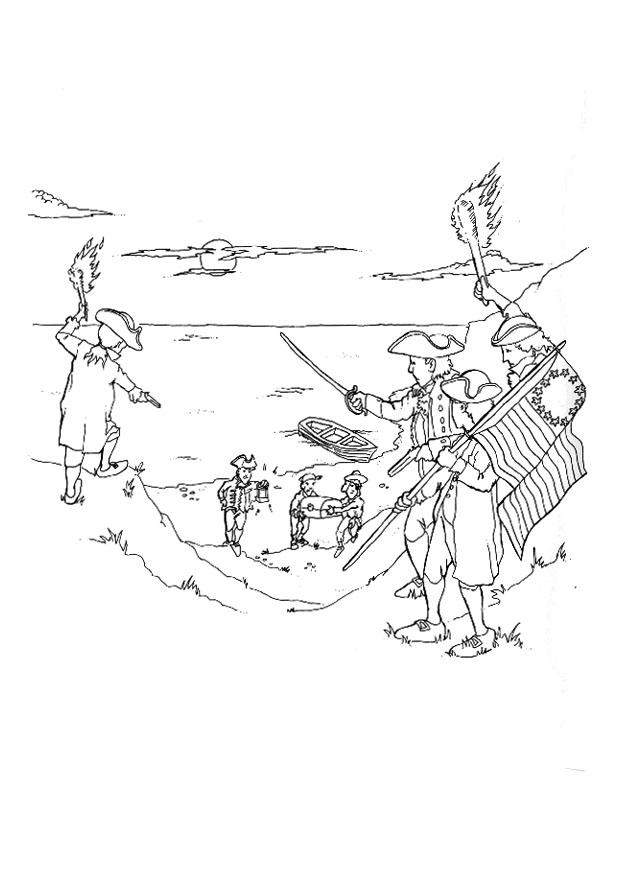Coloriage des pirates arrAªtA©s par des gardes cA´te