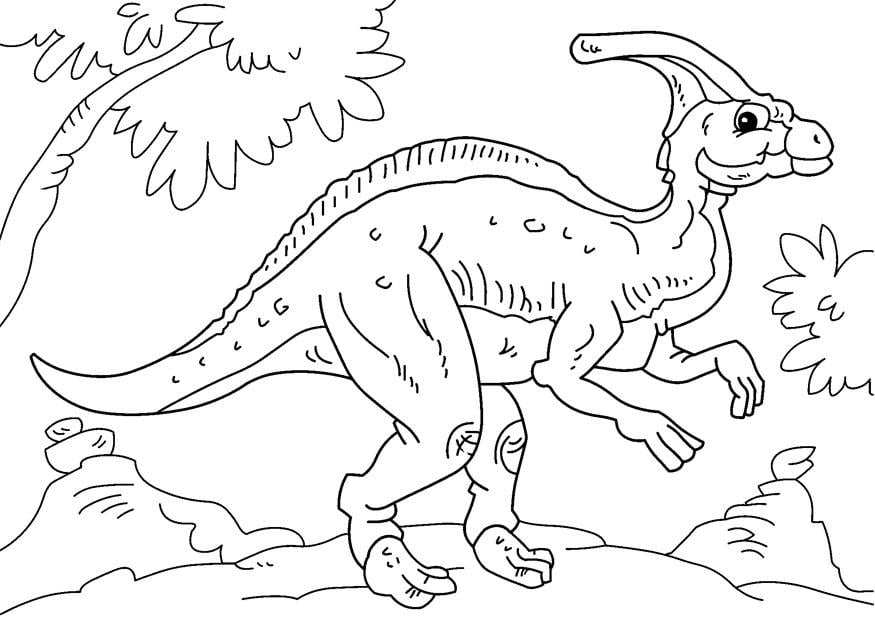 Coloriage dinosaure - parasaurolophus