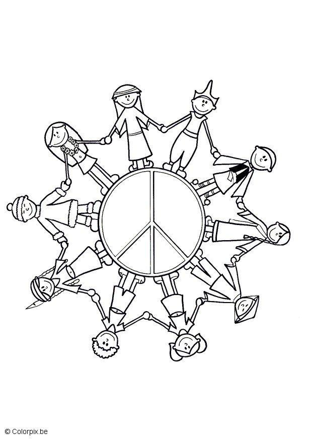 Coloriage enfants du monde