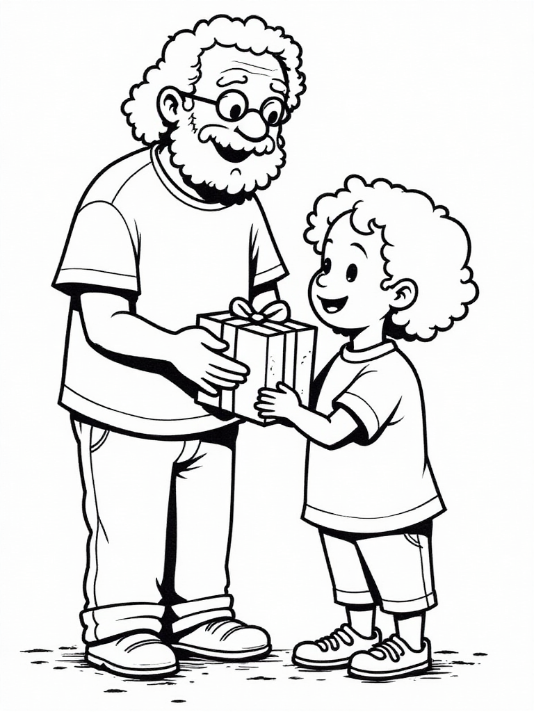 Coloriage fAªte des pA¨res pA¨re et enfant