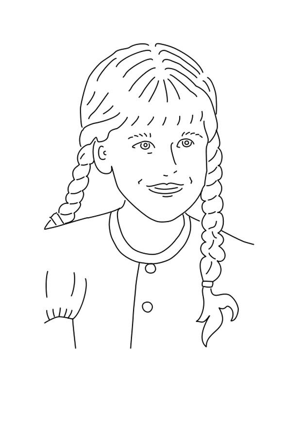 Coloriage fille avec des tresses