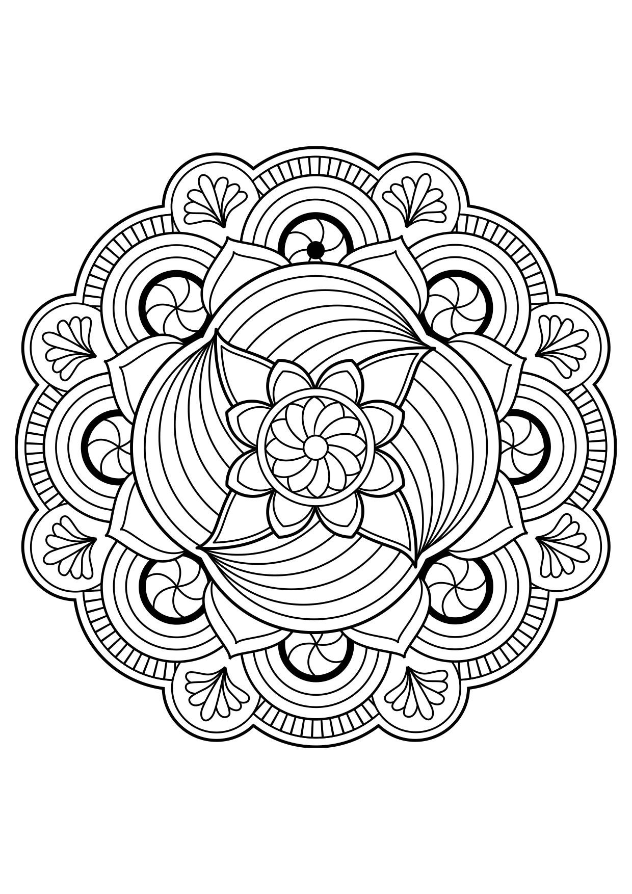 Coloriage fleur de mandala