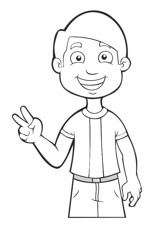 Coloriage garA§on - paix 