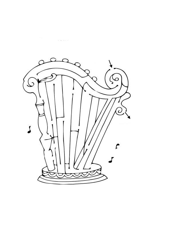 Coloriage harpe labyrinthe