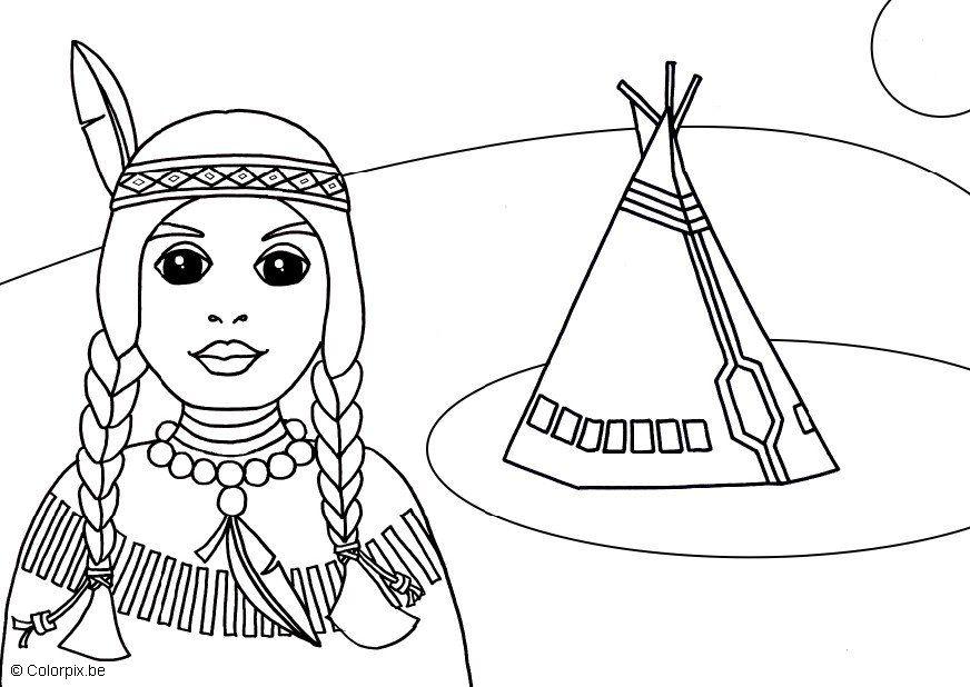 Coloriage indienne