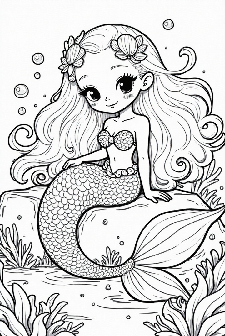 Coloriage jolie sirA¨ne