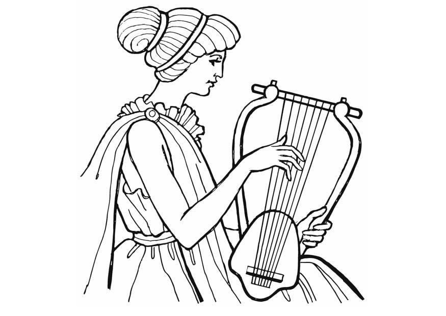 Coloriage la lyre