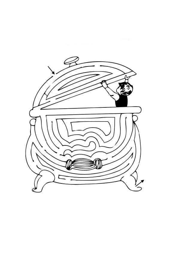 Coloriage labyrinthe sur caserolle