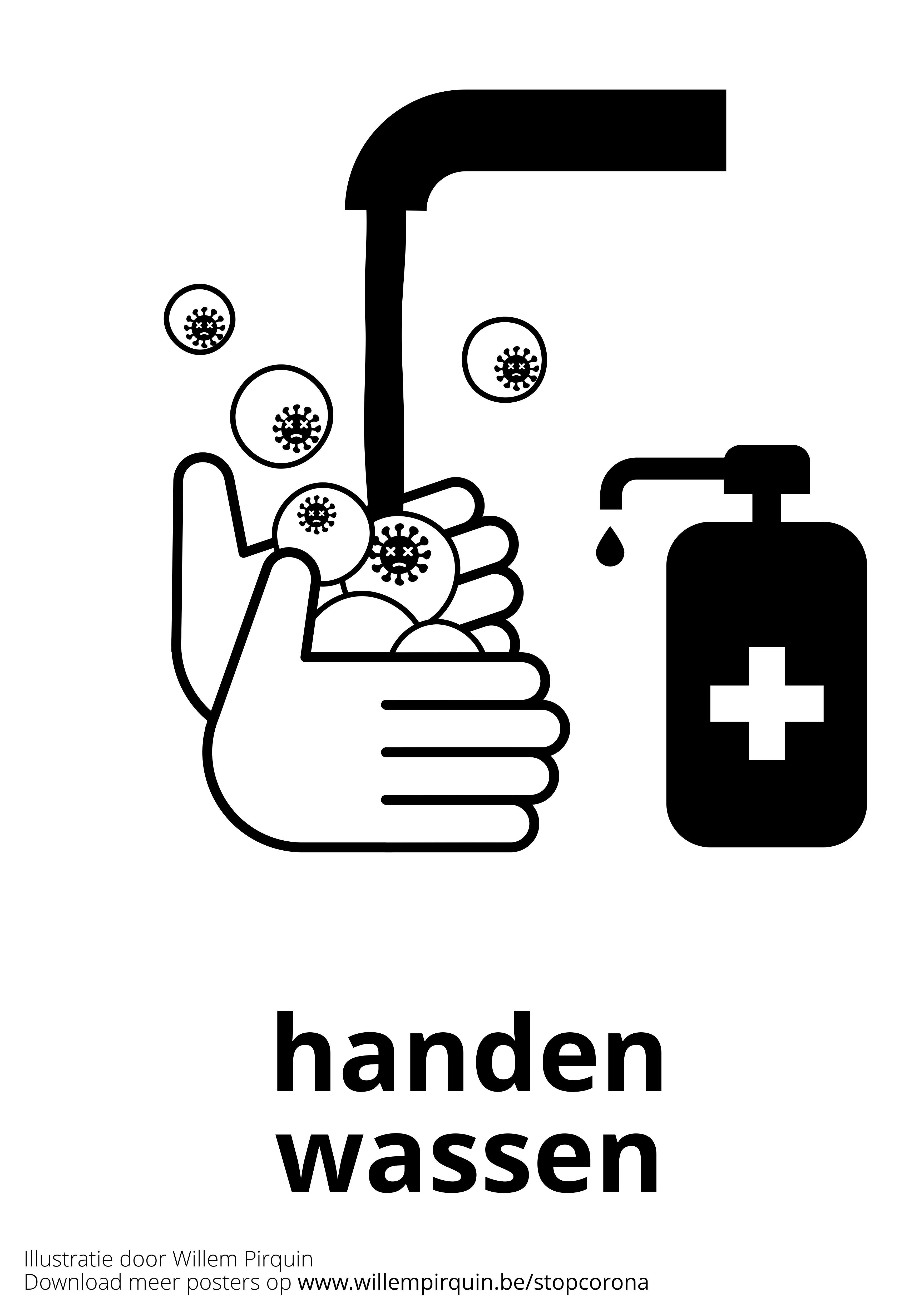 Coloriage laver les mains