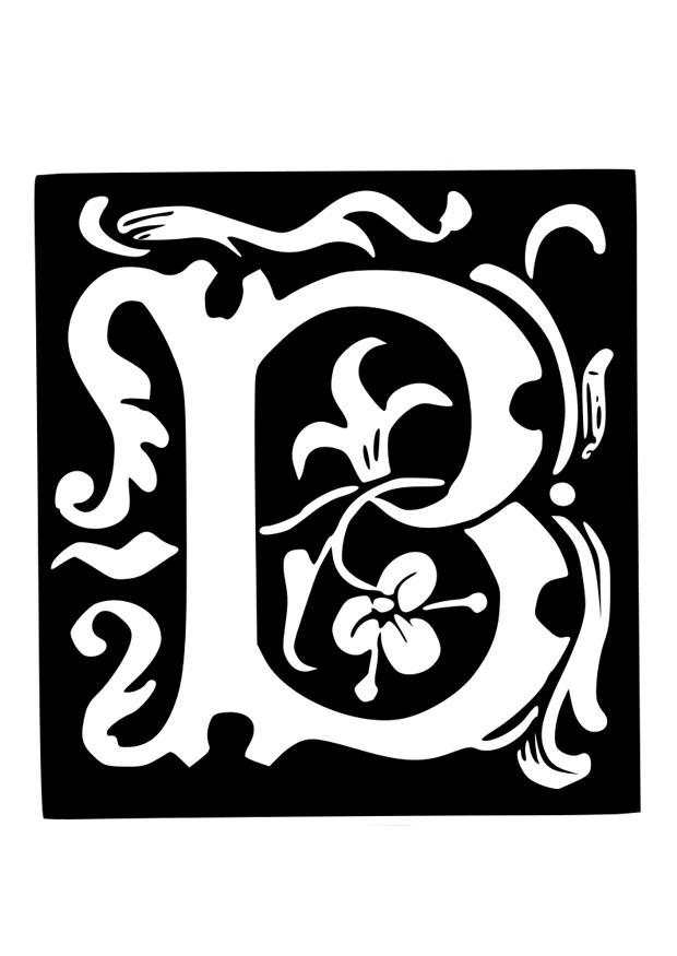 Coloriage lettre dA©corative - b