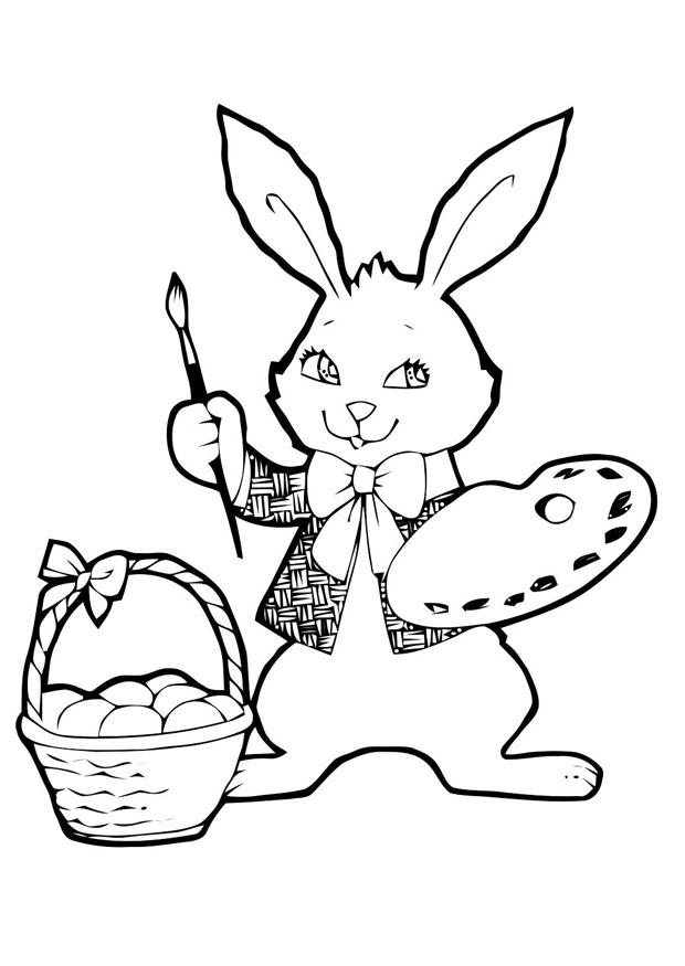 Coloriage liA¨vre de pA¢ques