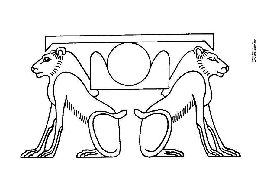 Coloriage lions de lhorizon