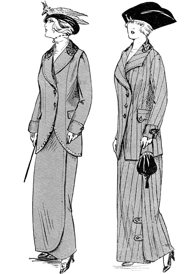 Coloriage mode dhiver paris 1914