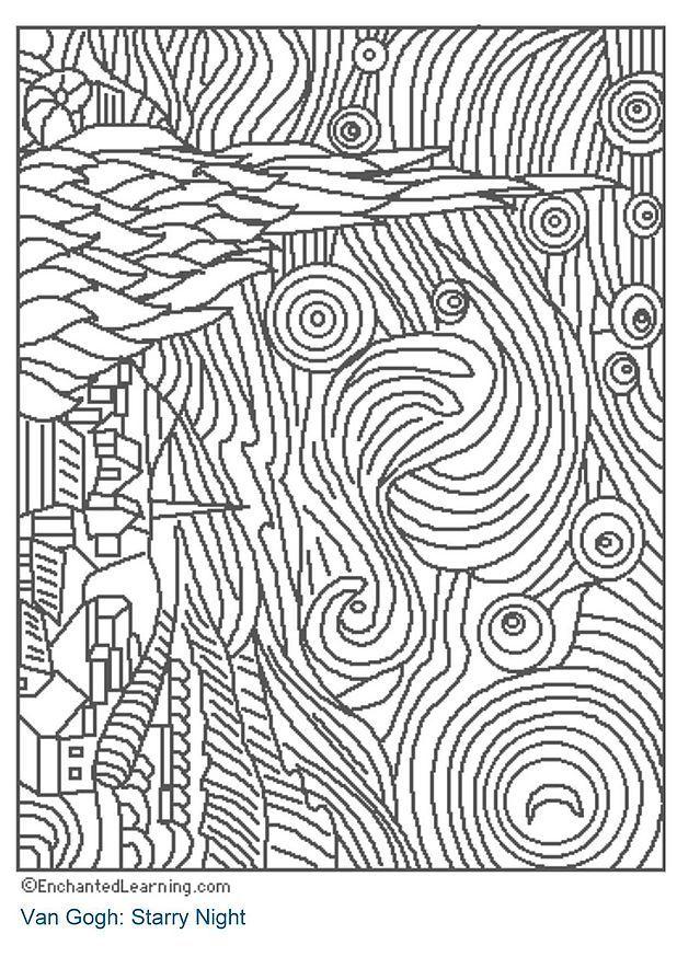 Coloriage nuit A©toilA©e