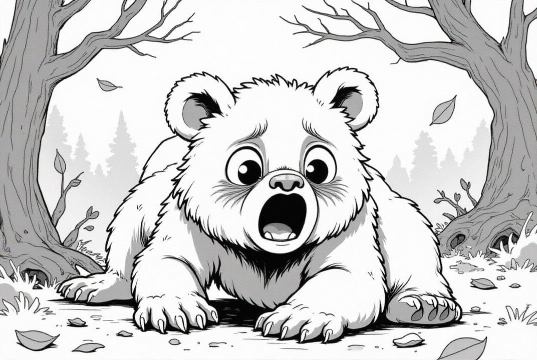 Coloriage ours effrayA©