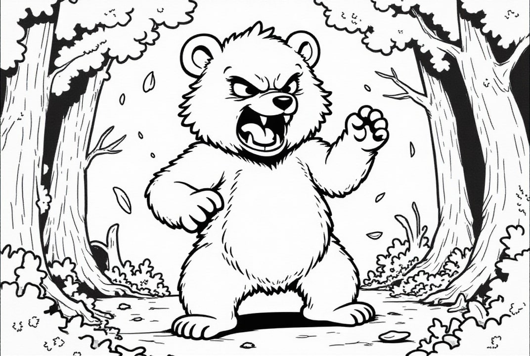 Coloriage ours en colA¨re