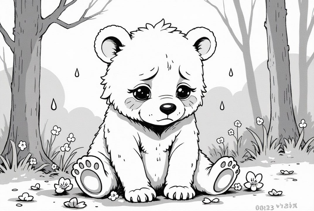 Coloriage ours triste