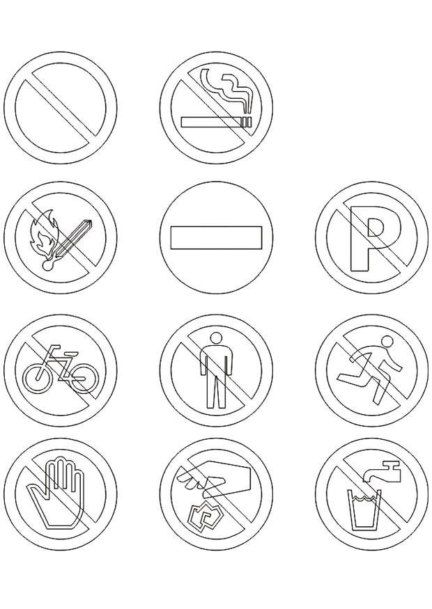 Coloriage panneau dinterdiction 